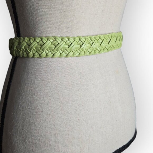 Talbots Light Green Genuine Leather Braided Belt S NWOT - Picture 5 of 8